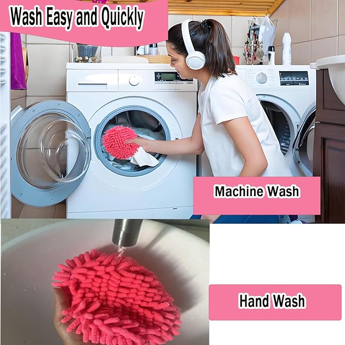 3 PCS Spin Mop Heads Replacements Compatible with Ocedar Easywring 1 Tank System Chenille Mops Duster Pad Washable Dust Refills Green Blue Red