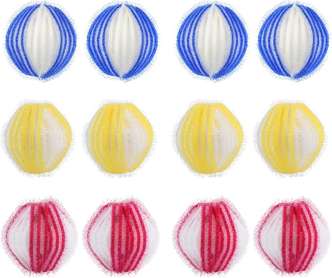12 PCS Pet Hair Remover for Laundry, Reusable Dog & Cat Hair Catcher for Clothes & Bedding, Lint Catcher Laundry Balls in Washing Machine, Dryers