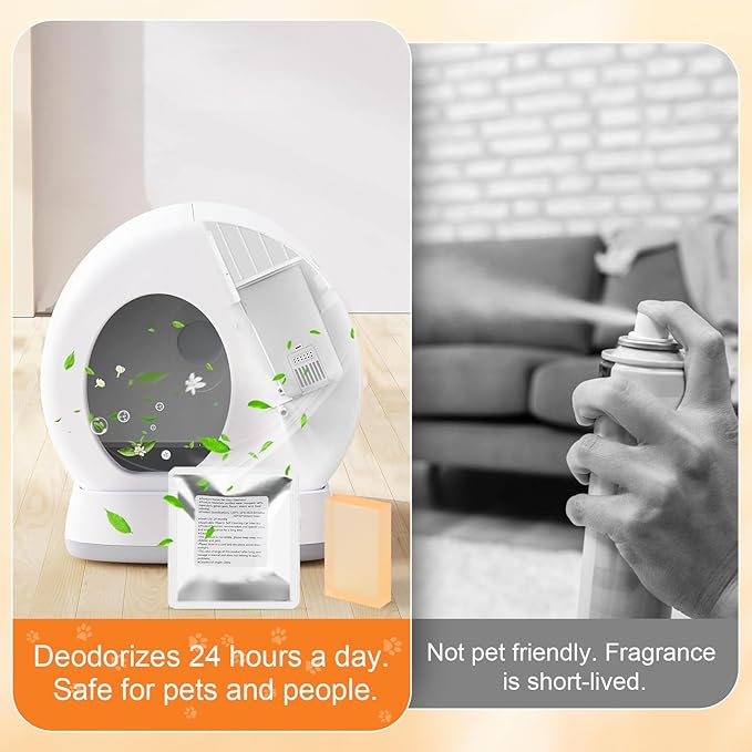 12 Pack Litter Box Deodorizer Compatible with MeoWant MW-SC01 / MW-SC02 / LB02 Self-Cleaning Cat Litter Boxes, 360° Odor Lock Cat Toilet Odor Eliminator Gel