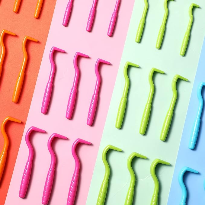 24 Pcs Tick Remover Plastic Tick Remover Tools Tick Puller Removal Tick Grabber for Dogs Cats Humans, 3 Sizes (Blue, Green, Orange, Rose Red)