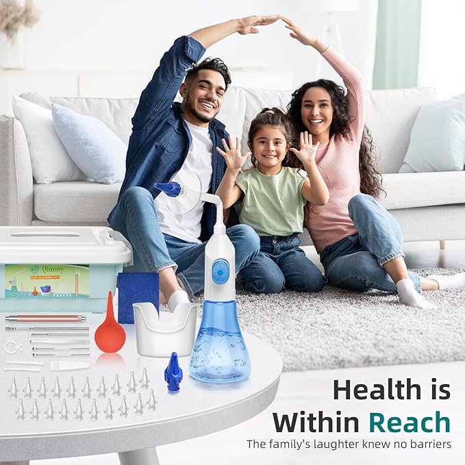 Ear Wax Removal Tool, Ear Cleaning Kits Safe Ear Irrigation Kit Ear Flush Kit for Adults Kids, Ear Wax Washer Device with LED Earwax Spoon, Basin, Bulb, Curette Kit, Towel,Tips,Storage Box,Blue,50pcs