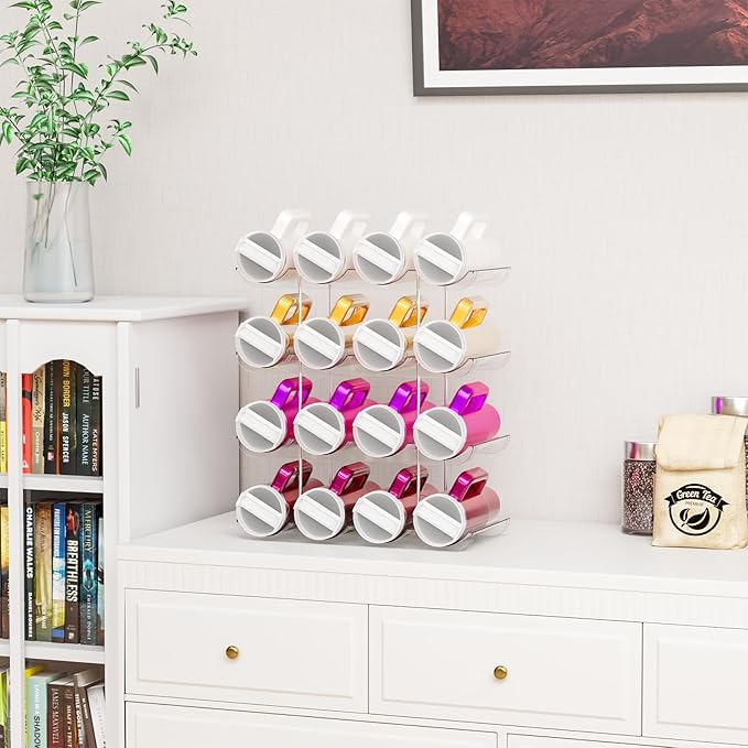 4 Tier Stackable Water Bottle Organizer for 40 oz Stanley Cup,Yeti and Other Tumbler Organizer,Larger Compartment Stanley Cup Holder,Wine Rack and Waterbottle Holder for Kitchen Cabinets,Countertop