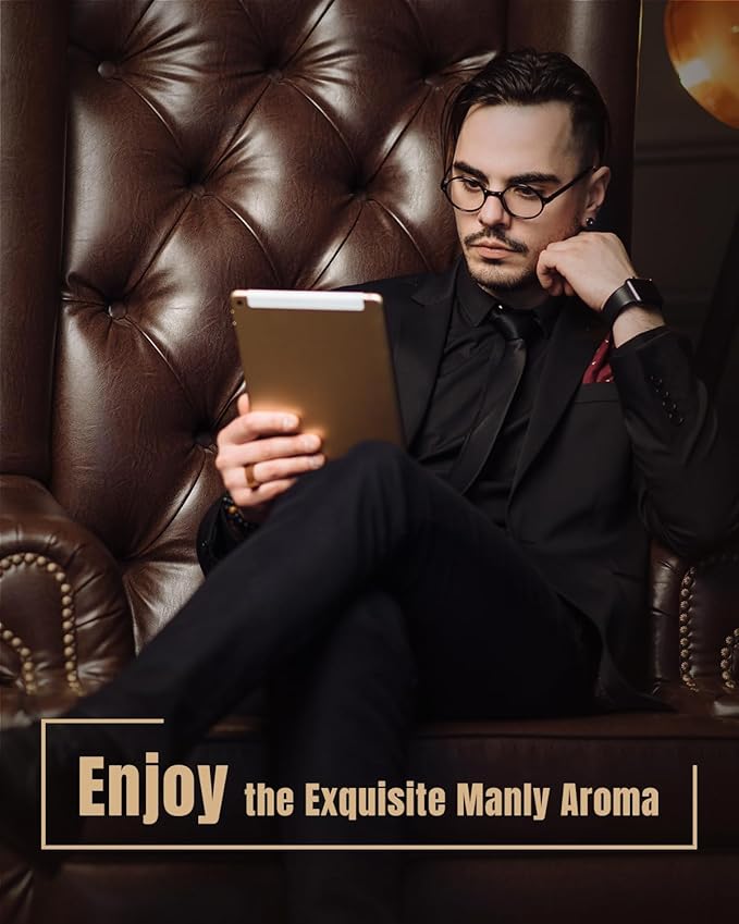 Gentlemen's Essential Oils Set, Men Scents Fragrance Oil - Sandalwood, Cedar, Sweet Tobacco, Rum, Vintage Oak, Cologne Aromatherapy Oils for Diffuser, Candle & Soap Making