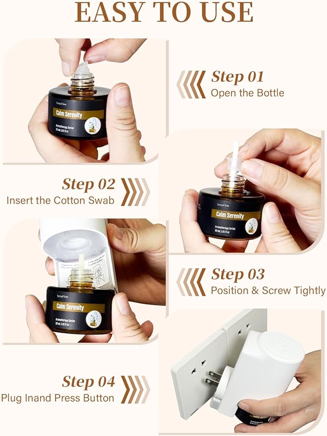 SF101 Waterless Ultrasonic Essential Oil Diffuser–100% Plant-Based,120-Day Natural Air Freshener & Aromatherapy Diffuser for Home,Hotel,Studio–Covers up to 100㎡-Minted Rosewood