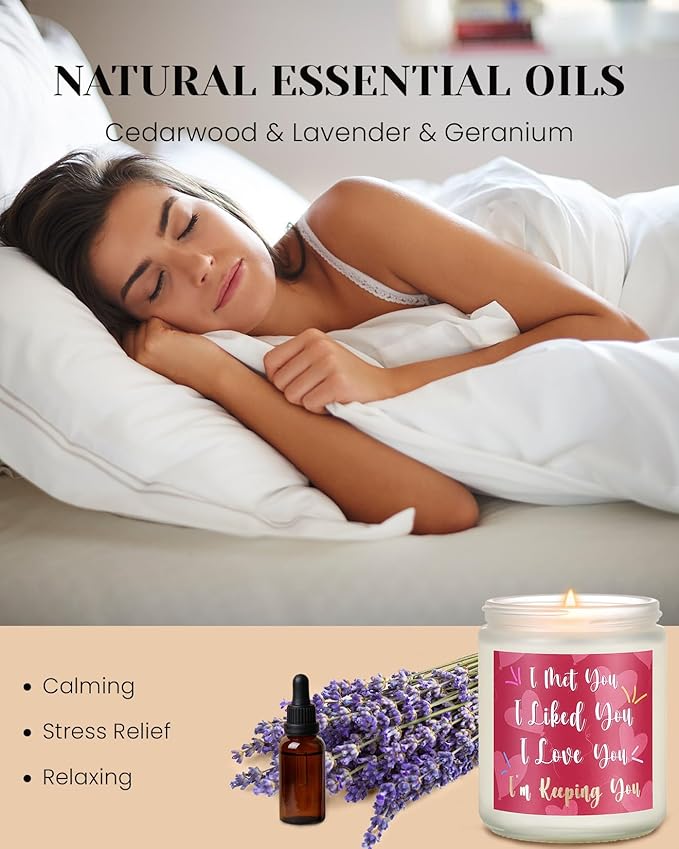 M&SENSE Gifts for Women Men, Funny Gift for Husband Boyfriend Wife Girlfriend, Keeping You Candles Gifts for Valentines Day Christmas 7oz 40 Hours Burning MSS60508X KeepingU