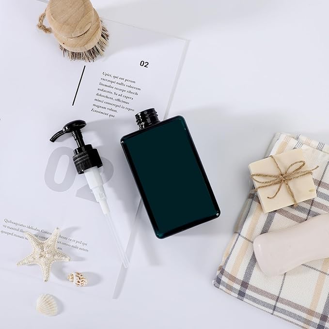 Suream 9.5oz Refillable Pump Press Bottles, Plastic Shampoo and Conditioner Dispenser, 280ml Reuable Cosmetic Empty Bottle, Bathroom Countertop Shower Dispensers for Body Wash, Hand Sanitizer, 3Pack