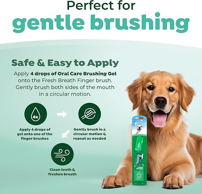 TropiClean Fresh Breath TripleFlex Toothbrush for Large Dogs | Use with TropiClean Toothpaste or Gel | 360-Degree Toothbrush | Complete Dental Care