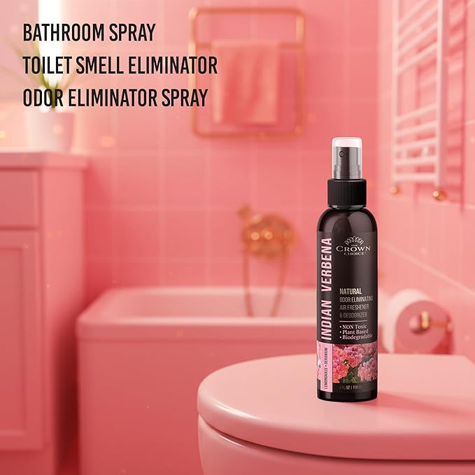 Natural Air Freshener Spray—Geranium & Lemongrass Odor Eliminator—Non-Toxic Essential Oil Deodorizer Spray for Home,Toilet,Room,Lounge,Laundry,Cabinet,Fabric;Safe for Kids & Pets—2PK- 4Oz each