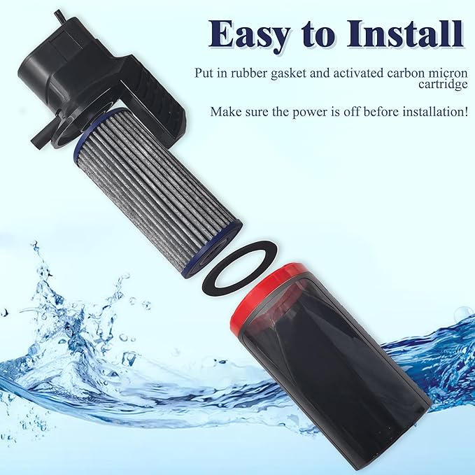 NewKe 8 Pack Activated Carbon Micron Cartridge Replacement for MarineLand Magnum Polishing Internal Canister Filter (Ml90770), Compare to Part# PA0140,4 Upgraded Micron Cartridge and 4 Rubber Gasket