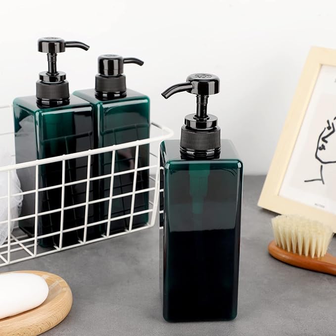 Suream Shampoo Dispenser Bottle - 22oz/650ml, Plastic Body Lotion Bottles with Pump, 3Packs Large Capatity Empty Containers for Bathroom Shower, Lotion, Liquid Soap, Baby Care, Hand Care, Massage Oil