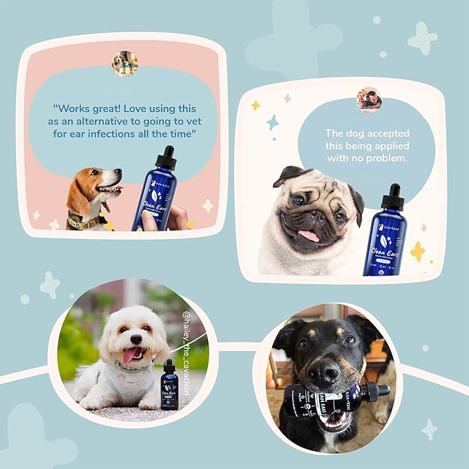 kin+kind Dog Ear Cleaner Solution – Organic Dog Ear Wash & Easy-to-Use Ear Drops for Dogs – Cleans Wax, Dirt & Odor – Gentle Ear Cleaning w/Witch Hazel, Aloe Vera & Tea Tree Oil – Made in USA 4 fl oz