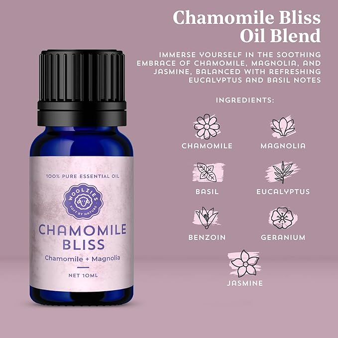 Laundry Essential Oil Blend: Use with Wool Dryer Balls or Oil Diffuser Elevate Your Laundry with All-Natural Aromatherapy Scents | 1 Fl oz (1 Fl Oz, Chamomile Bliss)