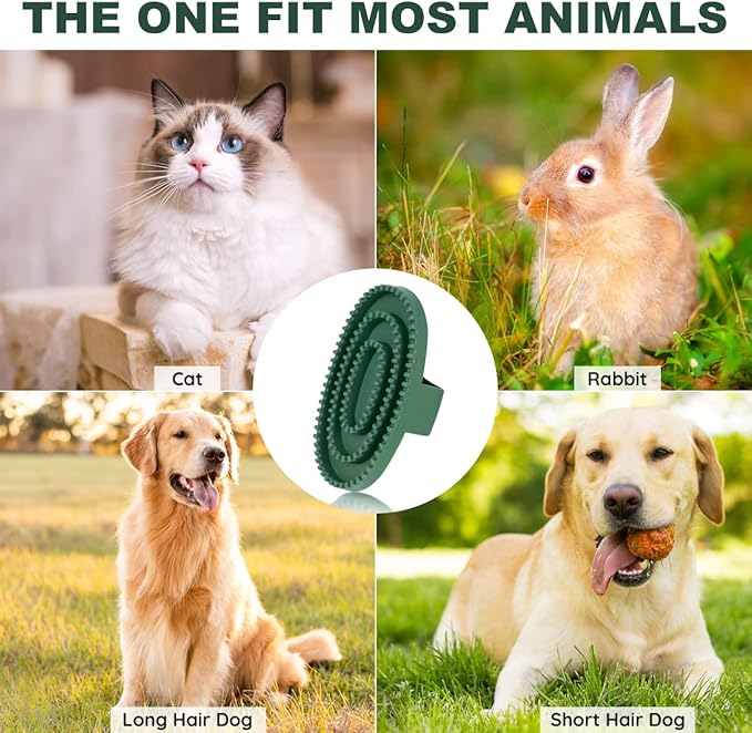 Dog Scrubber for Bath, Pet Shampoo Bath Brush Soothing Massage Rubber Comb with Handle, Dog Grooming and Washing Brush for Long & Short Hair Medium Large Dogs Cats Rabbits