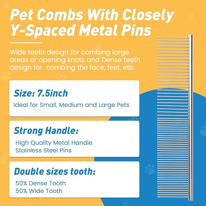 Pet Shower & Bath Supplies,Dog Shampoo Brush Set with Towel, Washing Gloves,Comb for Dogs and Cats (Blue)