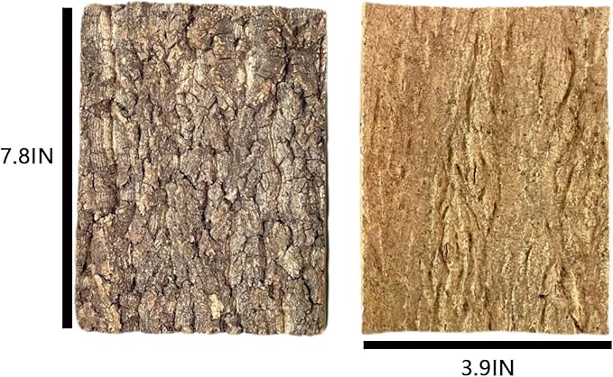 5 Pack Reptile Cork Bark Bulk Reptile 3.93x7.87inch Bark Bedding Natural Flat Cork Wood Pieces Terrarium Substrate Tank Supplies for Bearded Dragon Snake Spiders Hermit Crabs Geckos ,Tortoise,Reptiles