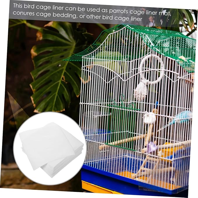 300pcs Absorbent Bird Cage Liner Mats for Parrots Replacement Cushions for Birdcages Easy to Use and Clean Birdcage Supplies for Comfortable Habitat