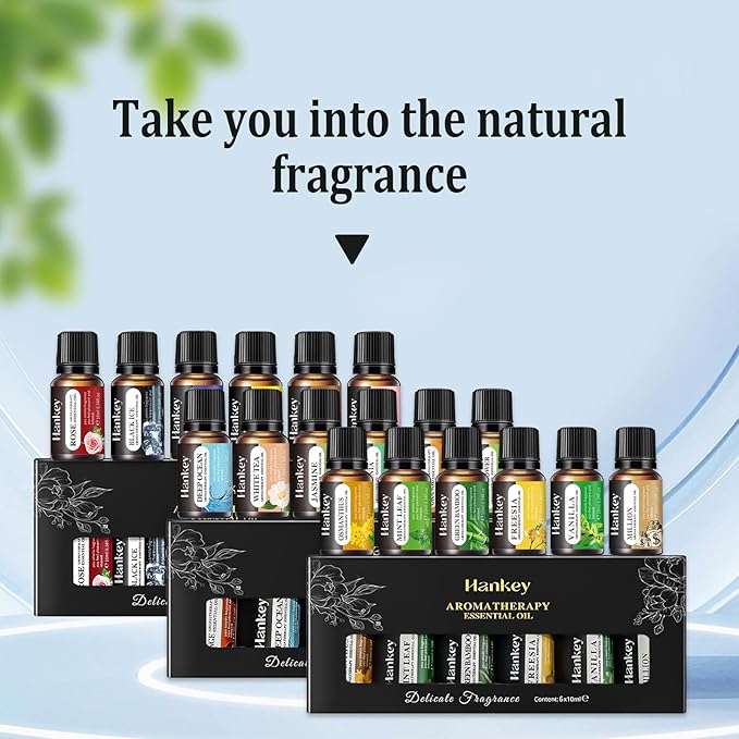 Luxury Essential Oils Set 18x10ml - 18 Blends for DIY, Gifts & Aromatherapy at Home