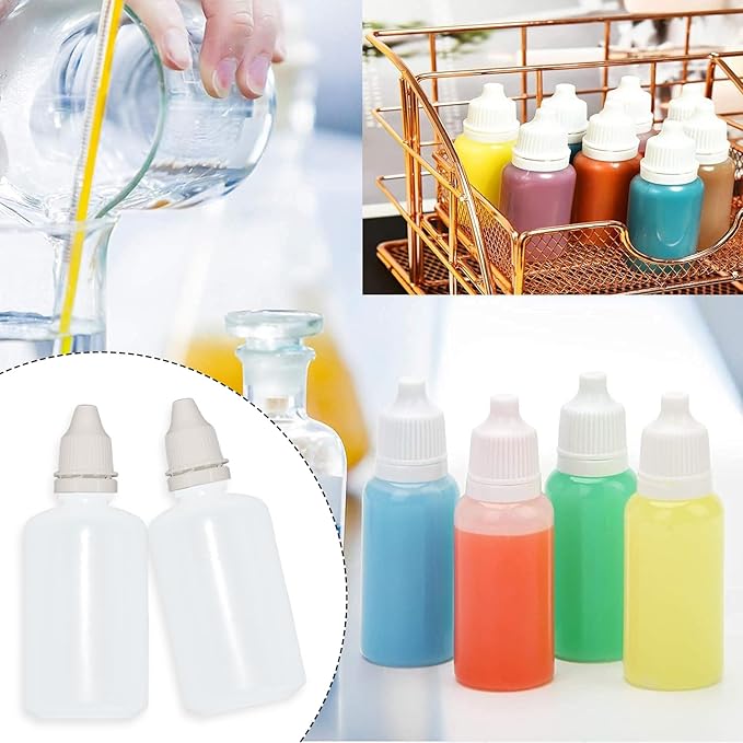 12 Pcs Dropper Bottles, 50ml/1.7 oz Empty Squeezable Small Mouth Dropper Bottle, Liquid Dropper Bottle with White Cap