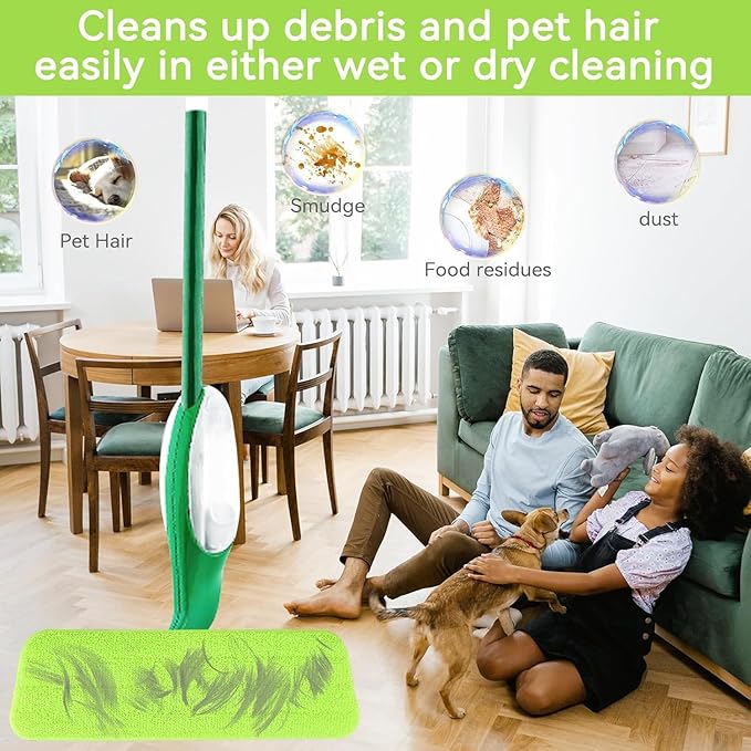 16.5 inch Microfiber Mop Pads for Rubbermaid Reveal Spray Mop and Any 16.5" Flat Mop - 10 Pack 13''-15'' Spray Mop Pad Reusable Washable Replacement Refills - Colorful