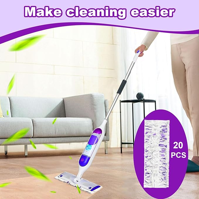 20 Count Disposable mop Pads Refills Compatible with Swiffer PowerMop Multi-Surface Mop and PowerMop Wood Mop, Replacement Pads Use for Floor Cleaning