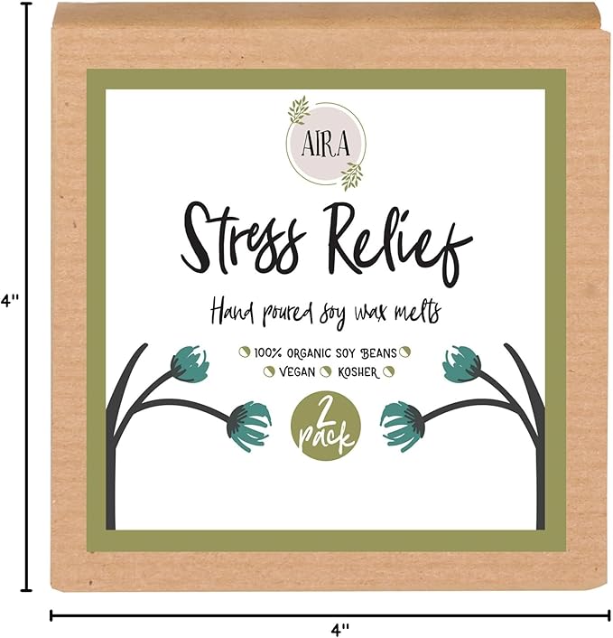 Aira Soy Wax Melt - Organic, Vegan, Kosher, Scented Soy Wax Cubes w/Essential Oil Blends - No Chemical 100% Soy Wax Melts for Electric/Tealight Melters - Hand-Poured Soy Tarts - Stress Relief -2 Pack