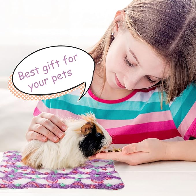 Jetec 3 Pcs Bunny Guinea Pig Beds Soft Bunny Mats Warm Guinea Pig Mat Small Animal Winter Bed Pads Fleece Sleeping Pads for Indoor Rabbit Hamster Squirrel Hedgehog Chinchilla Ferret(Moon)
