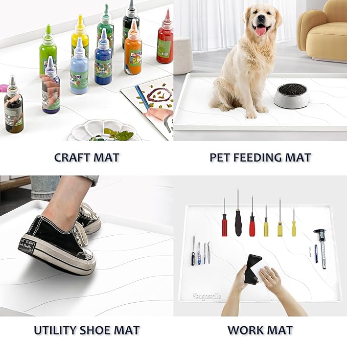 Heavy Duty Silicone Under Sink Mats for Kitchen Waterproof 40" x 22", Extra Thick Under Sink Rubber Mat Drip Tray, Raised Edge Under Sink Liner,Prevent Drips, Leaks, Spills,White