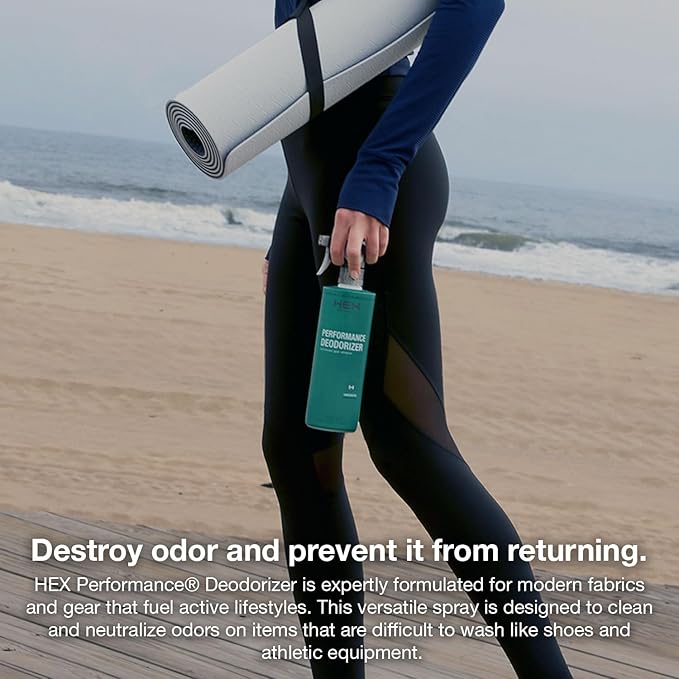 HEX Performance Deodorizing Spray, Fresh, 22oz - Awesome for Shoes, Gear, Activewear & Fabrics, Yoga Mats & Gym Equipment, Carpet, Pets, Odor Eliminator & Fabric Refresher Spray