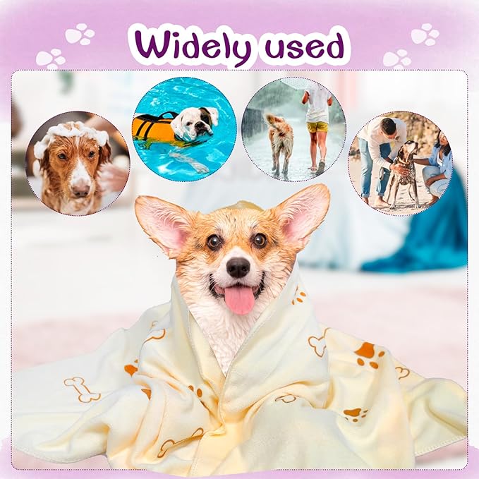 30 Pcs Dog Towels for Drying Dogs Bulk 20 x 40 Inch Quick Drying Pet Bath Towels Colorful Pet Grooming Towel Absorbent Microfiber Towel for Small Medium Large Dog Puppy Cat