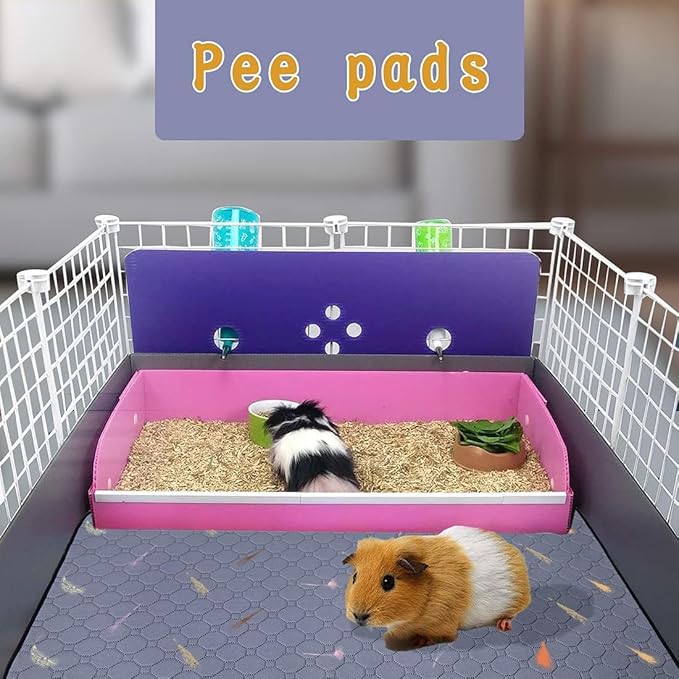 2Pcs Guinea Pig Cage Liners,Guinea Pig Fleece Cage Liners48''X60'' Super Absorbent Washable Pee Pads Reusable for Rabbit Hamster Chinchilla