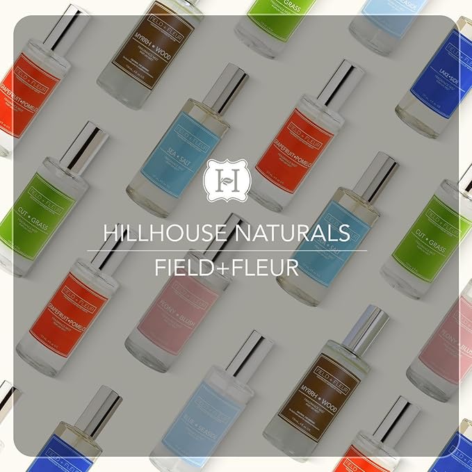 FIELD FLEUR Natural Room and Linen Spray, Non-Toxic Fragrance Mist With Tangy citrus, marine, ripe coconut, musk, & spicy sandalwood – Long-Lasting Room Spray for Home– Made in USA, 4oz – Blue Seaside