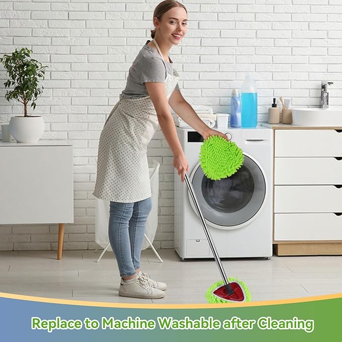 4 Pack Reusable Microfiber Mop Pads Compatible with O-Cedar EasyWring 1-Tank Spin Mop System,Elastic Mop Head Replacement for Deep Clean,Machine Washable Mop Refills