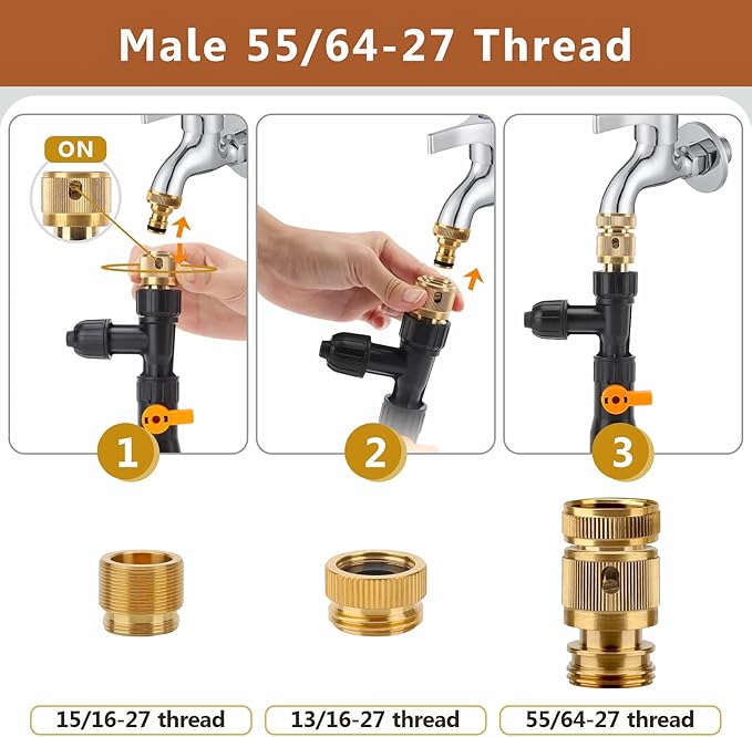 hygger Bucket-Free Aquarium Water Change Kit Metal Faucet Connector Fish Tank Vacuum Siphon Gravel Cleaner with Long Hose 25FT Drain & Fill