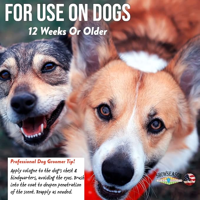 Showseason Animal Products Bath & Brush Therapies® Pet Cologne Cinnamon Nice For Dogs 12.5 oz | Long-Lasting Odor Eliminator | Paraben-Free | Biodegradable & Non-Toxic | Made in USA