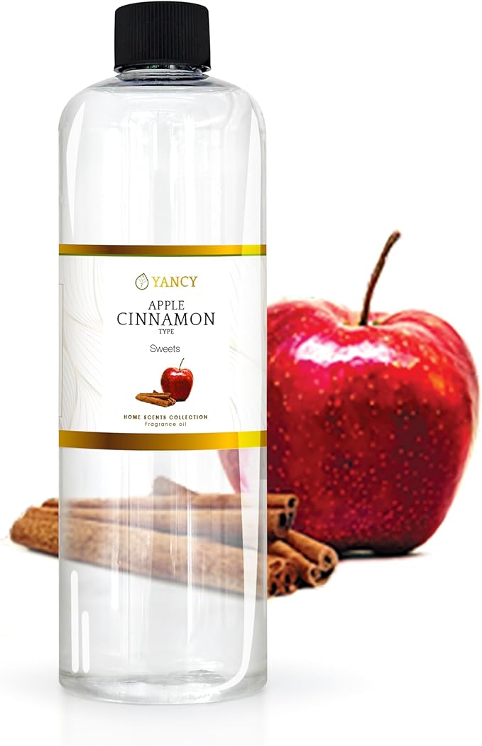 YANCY Apple Cinnamon Luxury Collection Fragrance Oil (16 oz), Warm Spiced Apple Aroma, Ideal for Diffusers, Oil Burners & Aroma Lamps, Cozy Scent for Fall Comfort