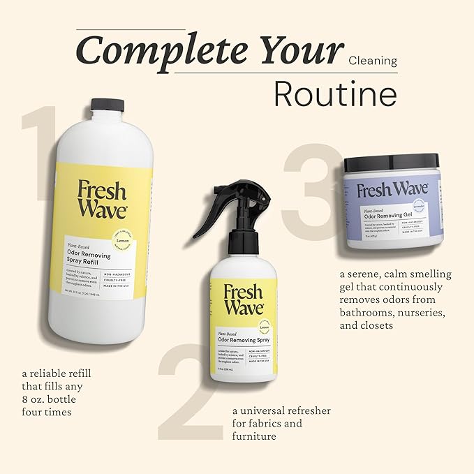 Fresh Wave Lemon Scent Odor Eliminator Spray & Air Freshener Refill, 32 fl. oz.