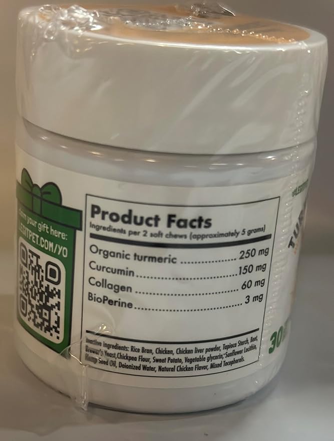 LEGITPET Turmeric Curcumin Hip & Joint Supplement for Dogs – Supports Mobility, Comfort & Overall Wellness – with Collagen & BioPerine – 30 Chews