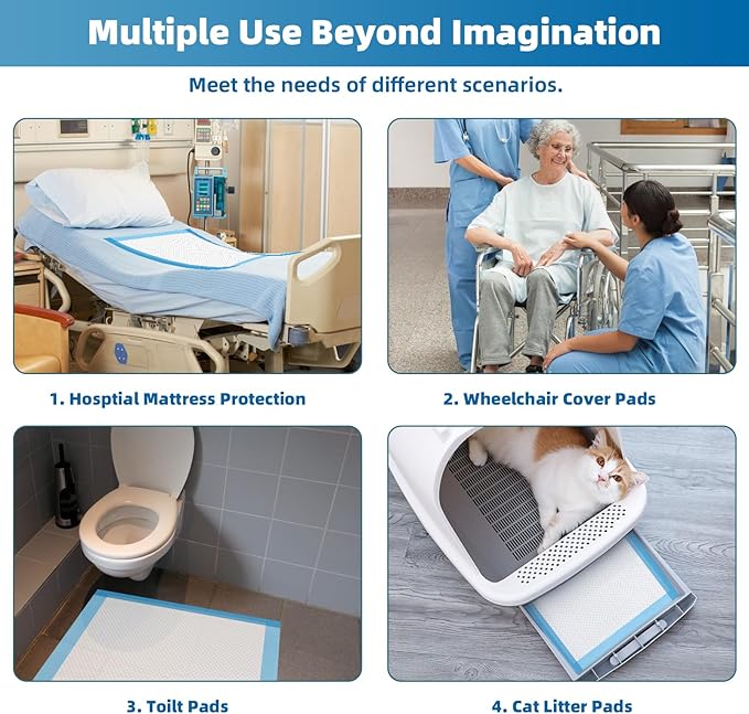 150 Count Chucks Pads Disposable 23"x36", Leakproof Adults Incontinence Bed Pads, Waterproof Underpads for Elderly, Extra Large Puppy Pee Pad, Baby Changing Liner