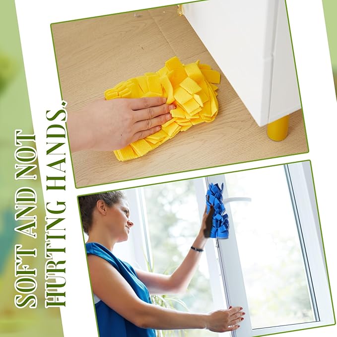 12 Pcs 5 Layer Fleece Duster Refills Reusable Dusters Refills Washable Hand Cleaning Pads for Cleaning Ceiling Fan Hardwoods Window Kitchen Floor, 4. 7 x 7 Inch (6 Mixed Colors)