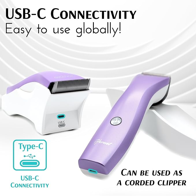 Hornet Purple 5-in-1 Cordless Stylish Dog Clippers for Powerful Grooming