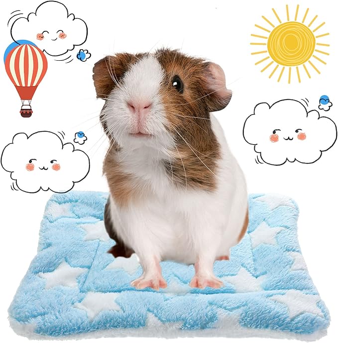 Jetec 4 Pcs Guinea Pig Pee Pads Washable 10 x 11 Inch Guinea Pig Bed Pads Plush Small Animal Beds for Indoor Rabbit Hamster Squirrel Hedgehog Chinchilla Ferret