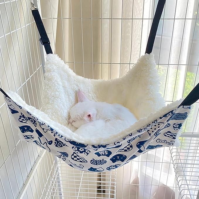 2-Pack Reversible Cat Hammock for Cage - Adjustable Soft Hanging Pet Bed for Cats, Ferrets, Puppies, Rabbits & Small Animals