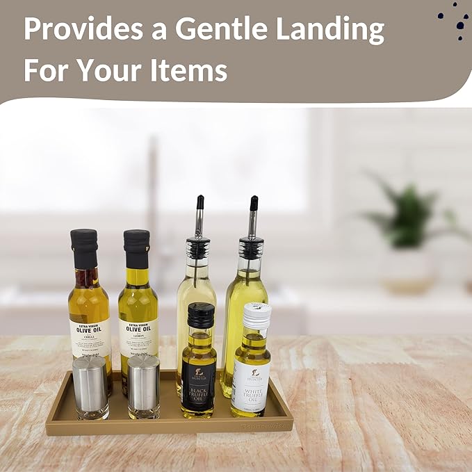 Countertop and Vanity Tray - 11.7" Silicone Bathroom Tray, Flexible Dish Soap Holder for Kitchen, Bathroom Counter Organizer, Shower Toilet Tank Trays Décor Accessories, Sink Makeup Mat Oil