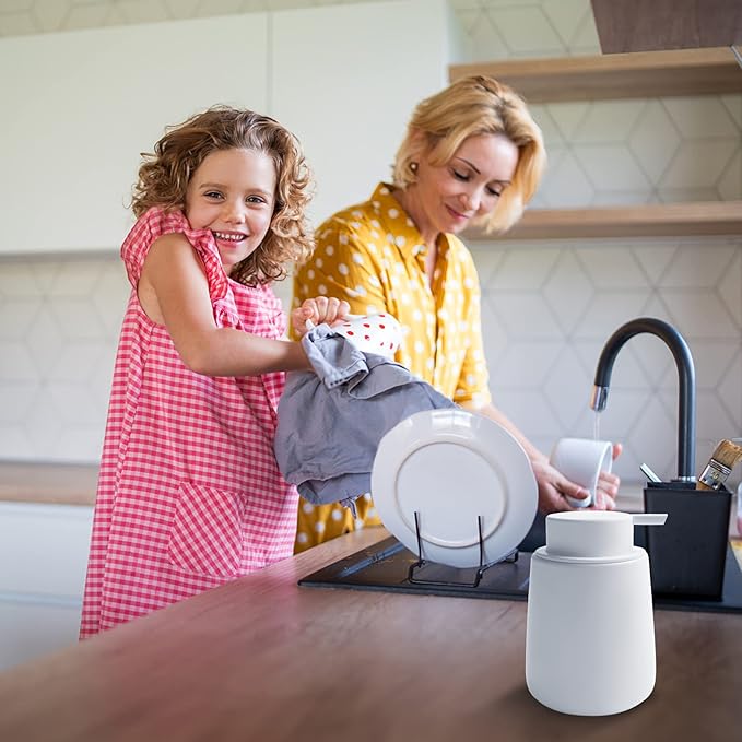 Soap Foaming Dispenser Ceramic with Easy-to-Press Pump Hand Foam Dispenser for Shampoo Bathroom Kitchen 12 oz