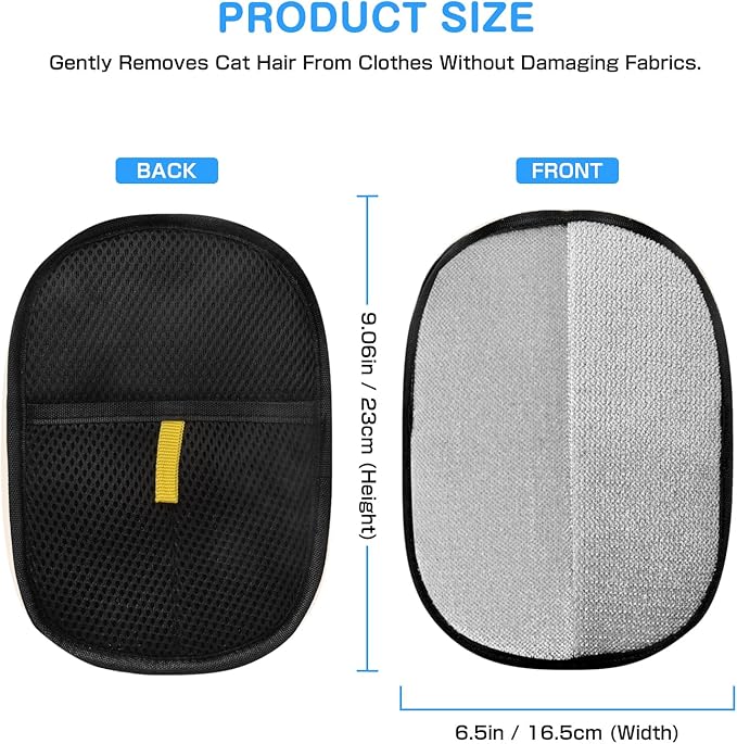 2 Packs Pet Hair Removal Gloves for Cats & Dogs, 2025 Upgraded Pet Grooming Gloves for Shedding & Massage, Reusable Cat Hair Remover Glove for Clothes, Furniture & Bedding