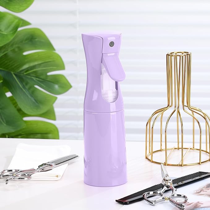 Hair Mister Spray Bottle,Spray Water Bottle Fine Mist Refillable Plants(6.8OZ /200ML) Barber,Showering Pets, Plants, travel, Ironing and Cleaning (Purple-1Pcs)