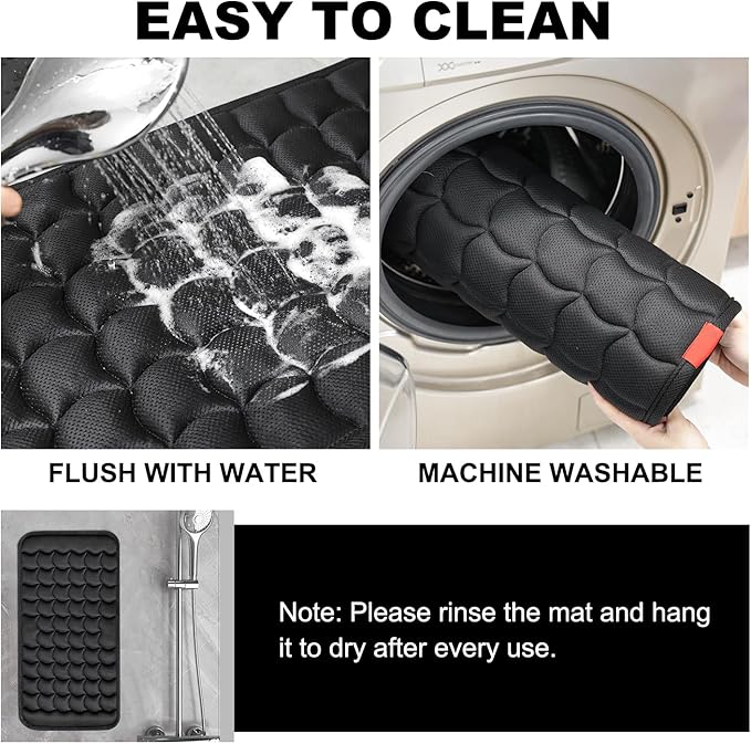 Idle Hippo 3D Air Mesh Non Slip Bathtub Mat, Anti Slip Shower Mat with Silicone Suction Cups, Quick Drying Bath Tub Mats, Anti Slip Bath Mat for Bathroom, Tub, Floor, Home, Kitchen, Hotel