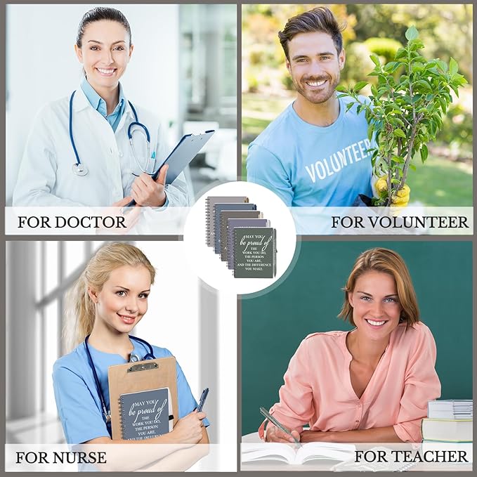 Honoson 10 Sets/20 Pcs Medical Assistant Employee Appreciation Gifts May You Be Proud The Work Notebook with Ballpoint Pen Inspirational Journals Bulk Thank You Gifts for Team Coworker (Stylish Color)