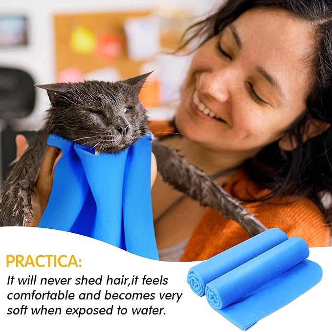 Tatuo 3 Pieces Pet Absorbent Dog Bath Towel 25.2 x 16.34 Inch Quick Drying Pet Shower Grooming Towel Machine Washable Suitable for Any Size Dogs Cats