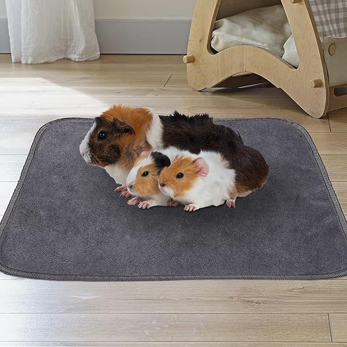 Guinea Pig Fleece Cage Liners, Washable Reusable Leakproof Guinea Pig Bedding Super Absorbent Guinea Pig Pee Pads Anti Slip Mat for Small Animals Rabbit Hamster Rat - 2 Pack 48" x 24"
